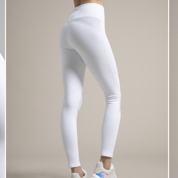 ona Pants - ONA JACQUARD MOTO LEGGING IN WHITE NWT